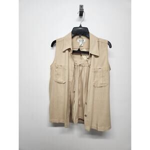 Vintage Selene Sport Women's 100% Silk Shorts/Shirt Set, Size Med In Beige Color